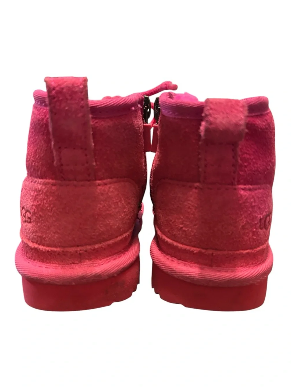 Ugg girls Pink Suede Lace-Up Boots sz 9
